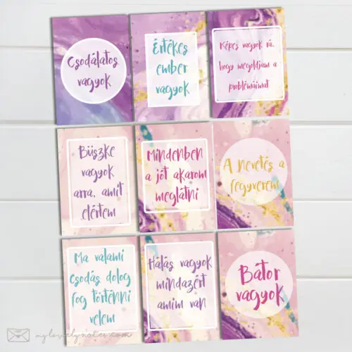 Erősítő gondolatok kártyacsomag